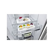 LG Knock Twice, See Inside, 635L InstaView Door-in-Door™, Side-by-Side Refrigerator with Smart Inverter Compressor, DoorCooling+™, Brushed Steel Finish, GL-X257ABSX