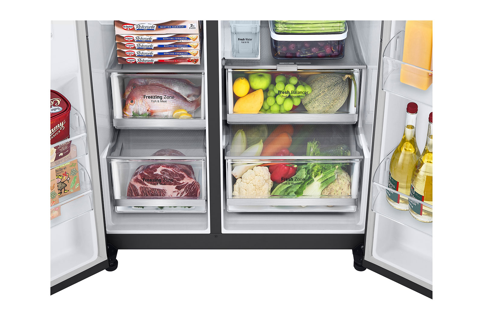 LG Knock Twice, See Inside, 635L InstaView Door-in-Door™, Side-by-Side Refrigerator with Smart Inverter Compressor, DoorCooling+™, Matte Black Finish, GL-X257AMCX
