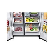 LG Knock Twice, See Inside, 635L InstaView Door-in-Door™, Side-by-Side Refrigerator with Smart Inverter Compressor, DoorCooling+™, Matte Black Finish, GL-X257AMCX