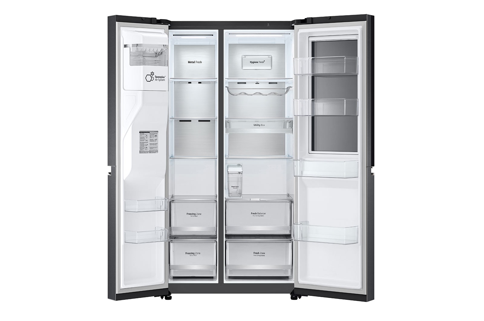 LG Knock Twice, See Inside, 635L InstaView Door-in-Door™, Side-by-Side Refrigerator with Smart Inverter Compressor, DoorCooling+™, Matte Black Finish, GL-X257AMCX