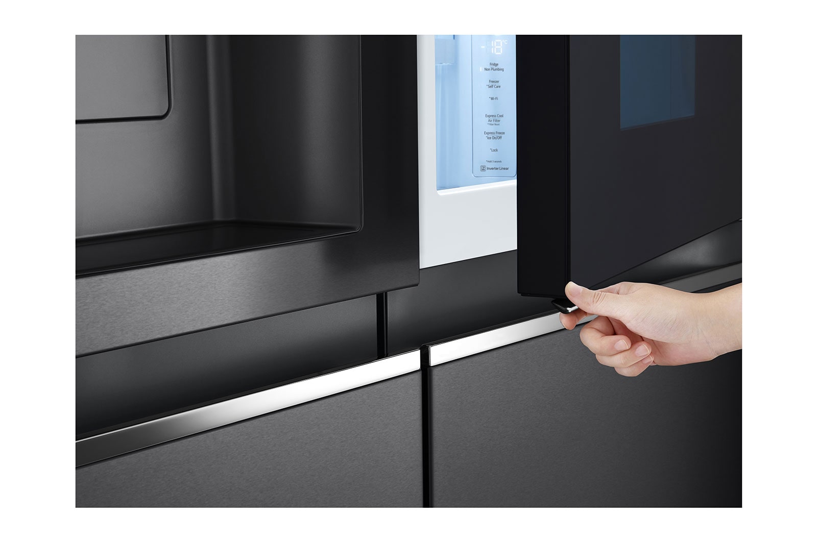 LG Knock Twice, See Inside, 635L InstaView Door-in-Door™, Side-by-Side Refrigerator with Smart Inverter Compressor, DoorCooling+™, Matte Black Finish, GL-X257AMCX