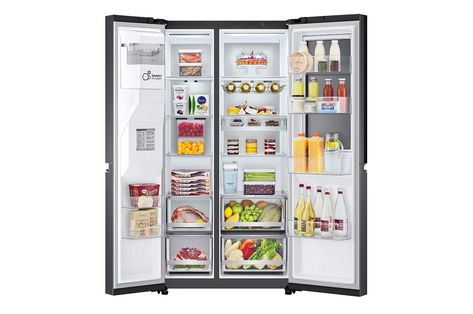 LG Knock Twice, See Inside, 635L InstaView Door-in-Door™, Side-by-Side Refrigerator with Smart Inverter Compressor, DoorCooling+™, Matte Black Finish, GL-X257AMCX
