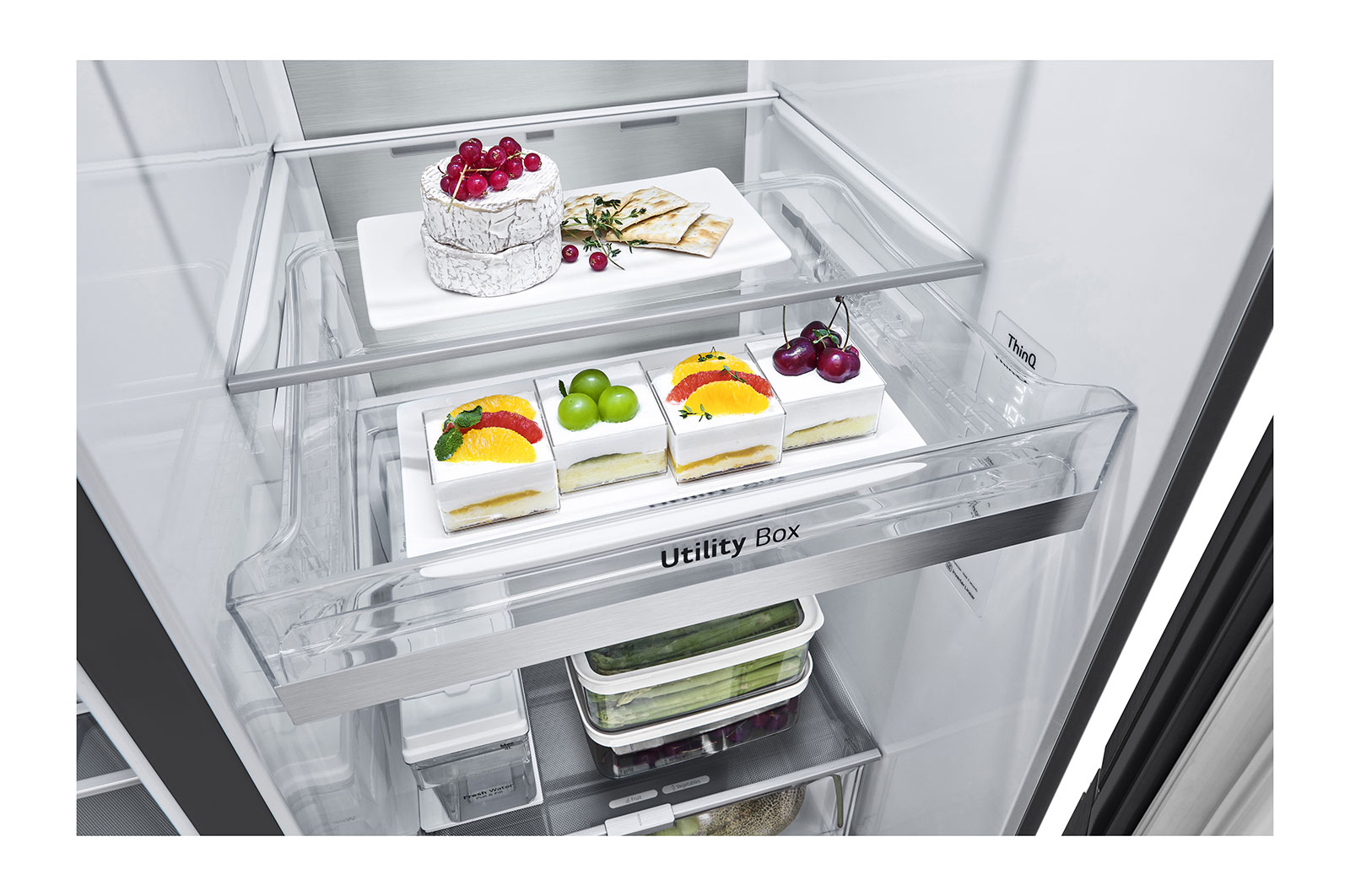 LG Knock Twice, See Inside, 635L InstaView Door-in-Door™, Side-by-Side Refrigerator with Smart Inverter Compressor, DoorCooling+™, Matte Black Finish, GL-X257AMCX