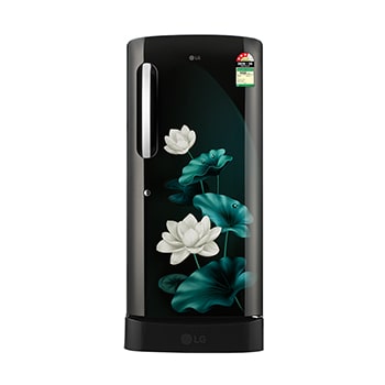 Front view of LG 210 L Single Door Refrigerator, Base Stand Drawer, Anti-Bacterial Gasket, Emerald Lotus, 3 Star GLD2236ZAEL