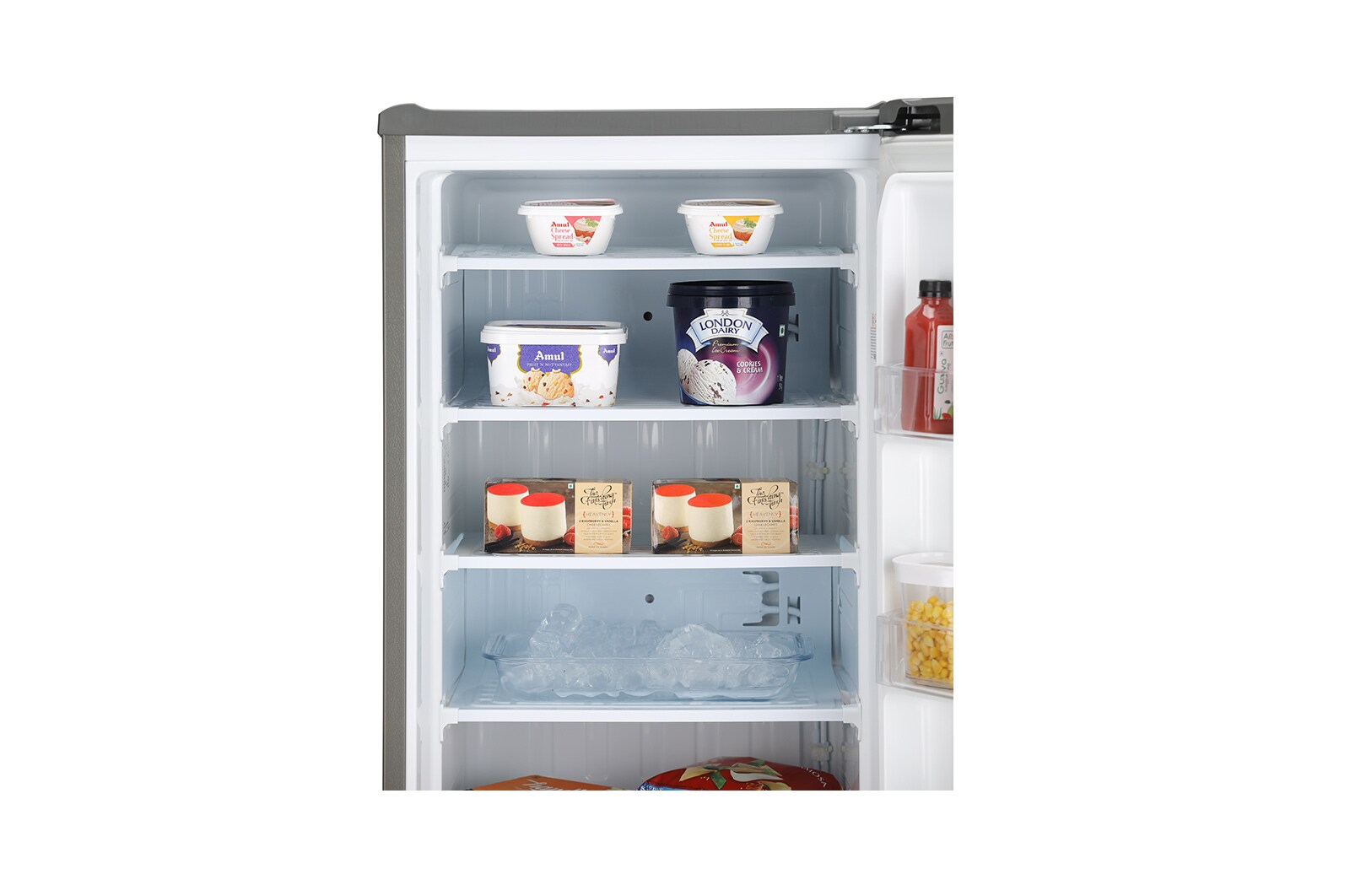 LG 171L, Single Door Vertical Freezer, Smart Inverter, Shiny Steel Finish, GN-304SLBT