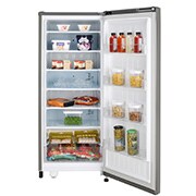 LG 171L, Single Door Vertical Freezer, Smart Inverter, Shiny Steel Finish, GN-304SLBT