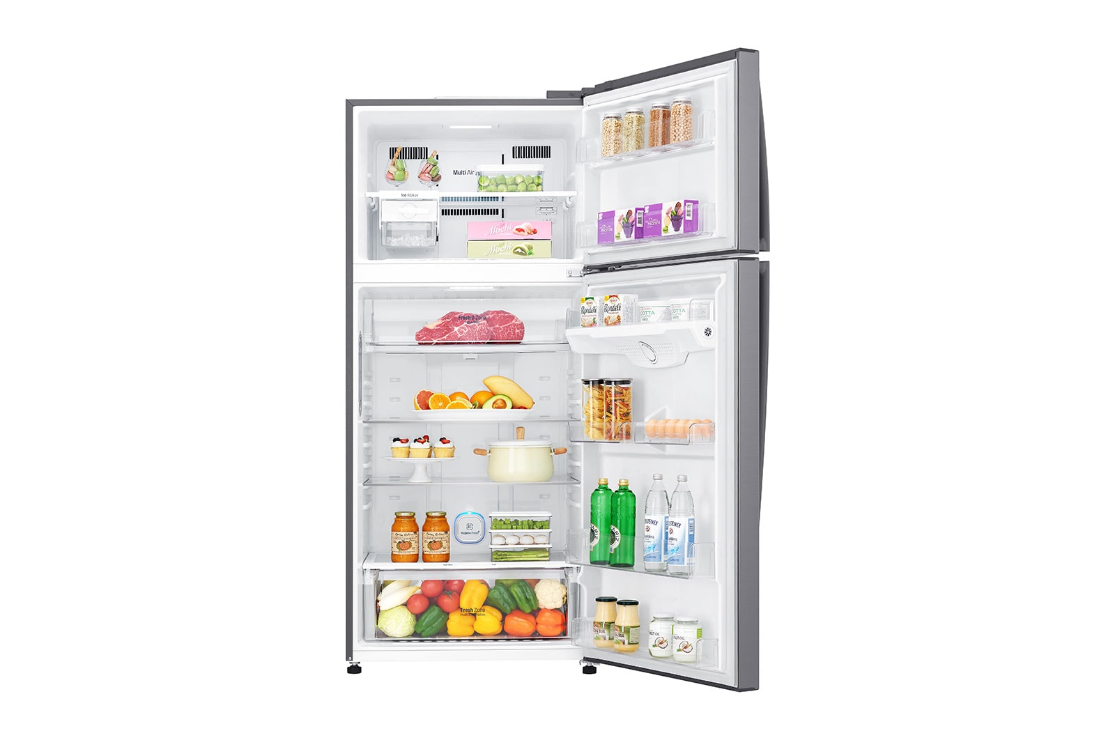 LG 475L, 1 Star, Smart Inverter Compressor, Wi-Fi, Hygiene Fresh+™, Shiny Steel Finish, Frost-Free Double Door Refrigerator, GN-H602HLHM