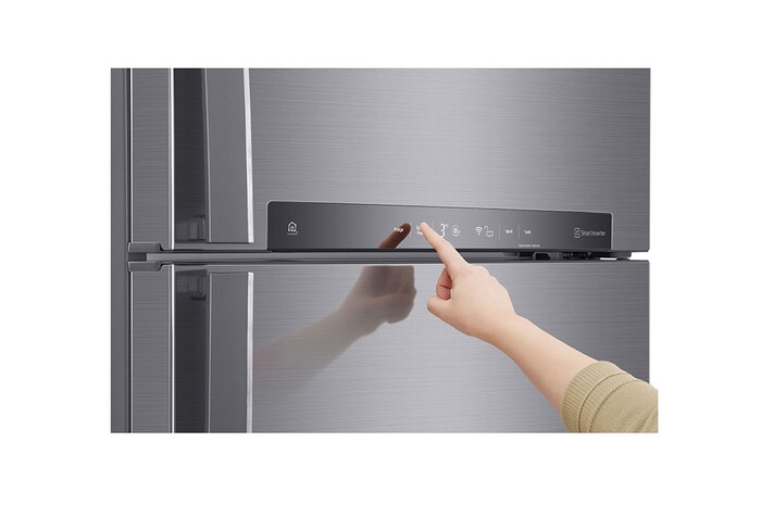 LG 506L Double Door Refrigerator, Smart Inverter Compressor, Wi-Fi, Hygiene Fresh+™, Shiny Steel Finish, 1 Star, GN-H702HLHM