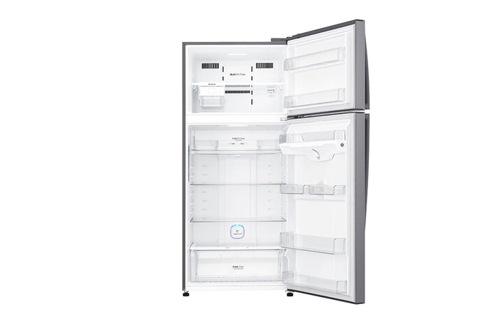 LG 506L Double Door Refrigerator, Smart Inverter Compressor, Wi-Fi, Hygiene Fresh+™, Shiny Steel Finish, 1 Star, GN-H702HLHM