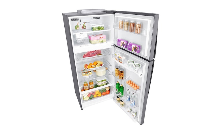 LG 506L Double Door Refrigerator, Smart Inverter Compressor, Wi-Fi, Hygiene Fresh+™, Shiny Steel Finish, 1 Star, GN-H702HLHM