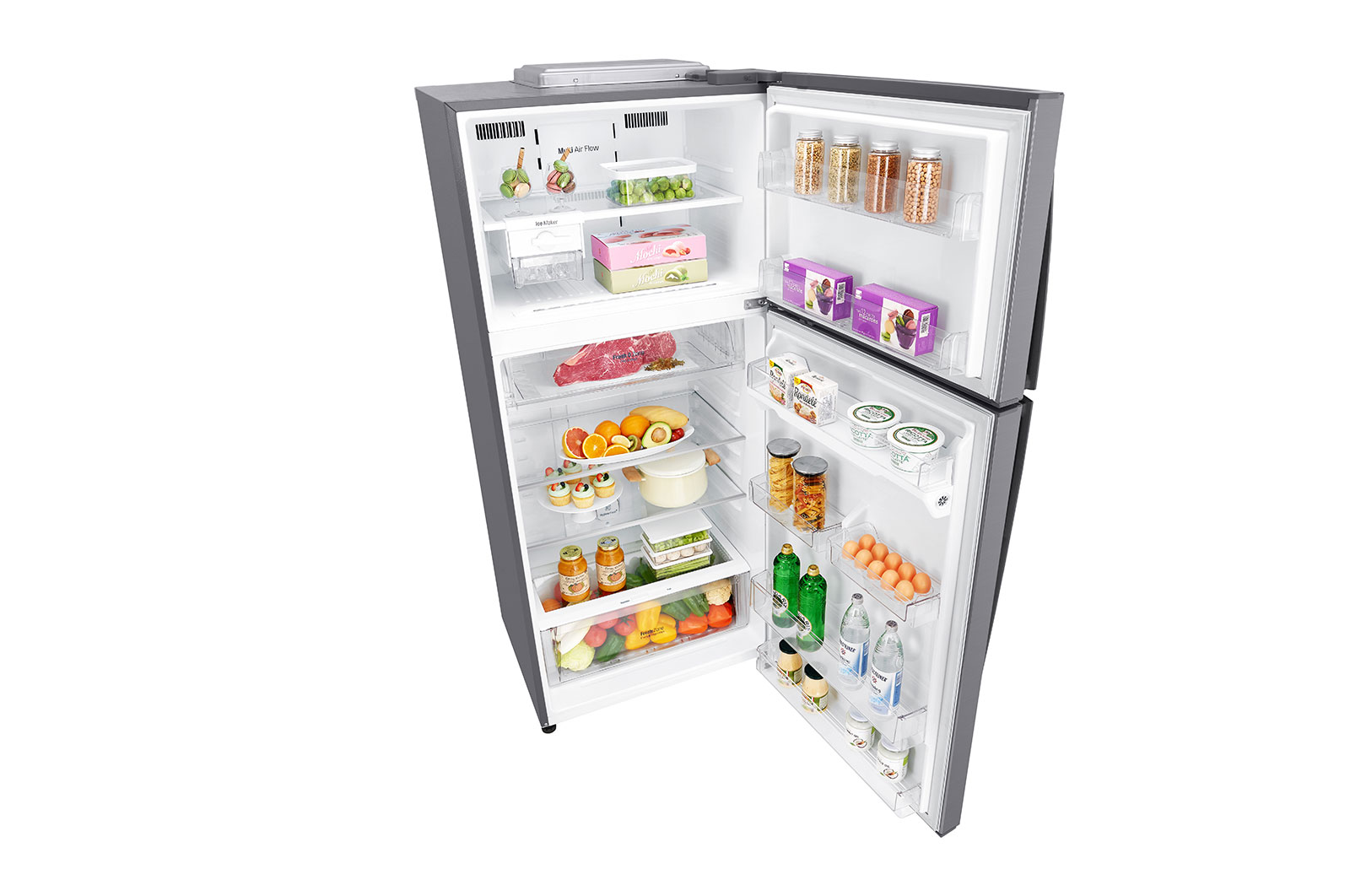 LG 506L, 1 Star, Smart Inverter Compressor, Wi-Fi, Hygiene Fresh+™, Shiny Steel Finish, Frost-Free Double Door Refrigerator, GN-H702HLHM