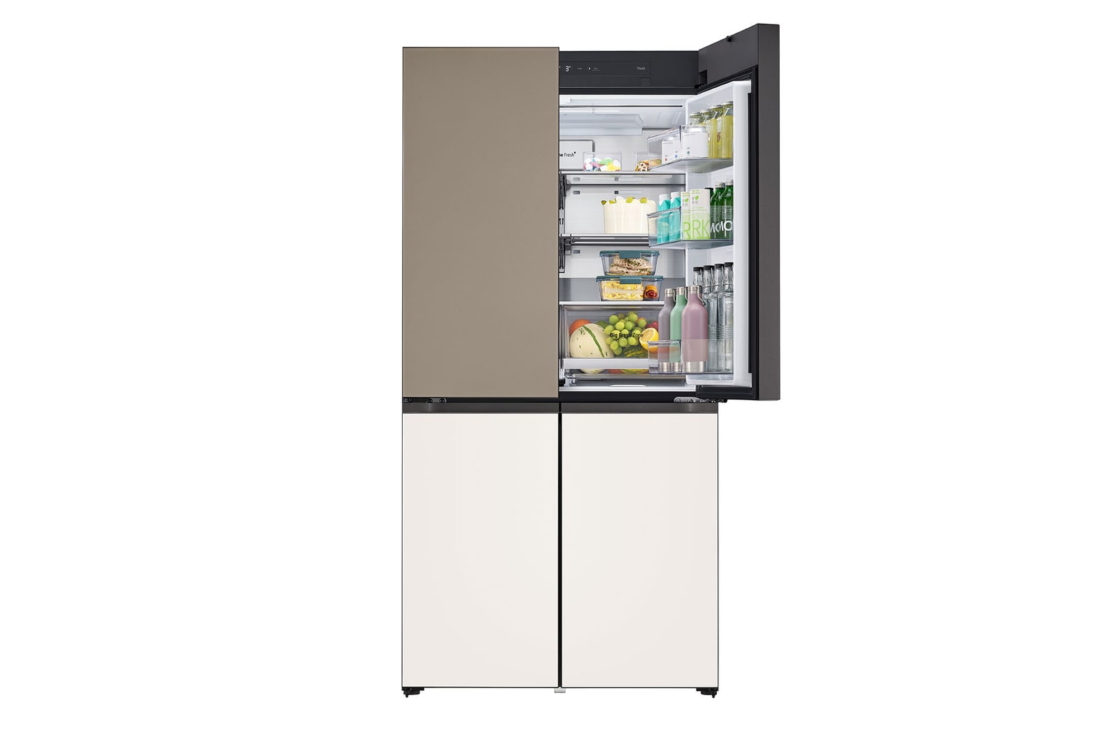 front top right door open with food