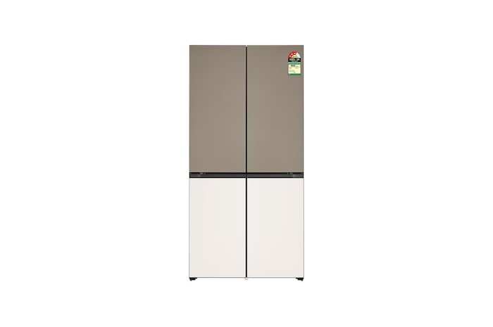 LG GR-B24FQGJB 614L French Door Refrigerator in Clay Brown-Beige Front View in India