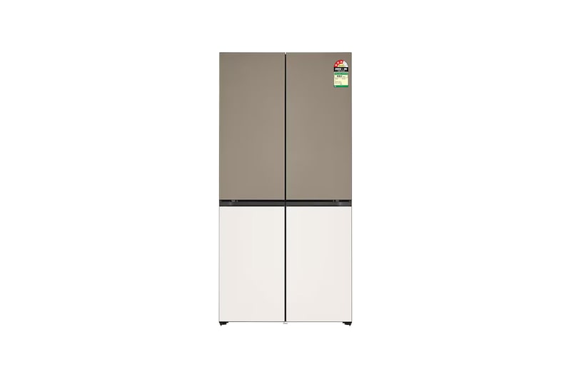 Front view of LG 614L French Door Refrigerator, Objet Collection, Door Cooling+™, Clay Brown-Beige Finish, 3 Star GR-B24FQGJB