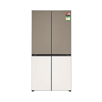 Front view of LG 614L French Door Refrigerator, Objet Collection, Door Cooling+™, Clay Brown-Beige Finish, 3 Star GR-B24FQGJB