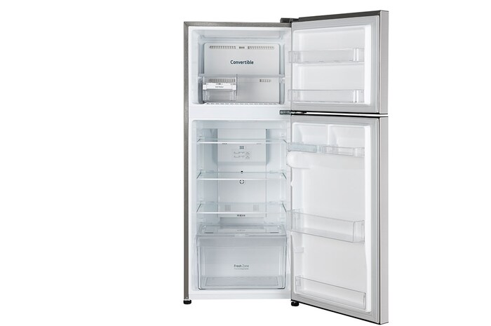 LG 240L Double Door Refrigerator , Convertible, Multi Air Flow, Shiny Steel Finish, 2 Star, GL-S292SPZY