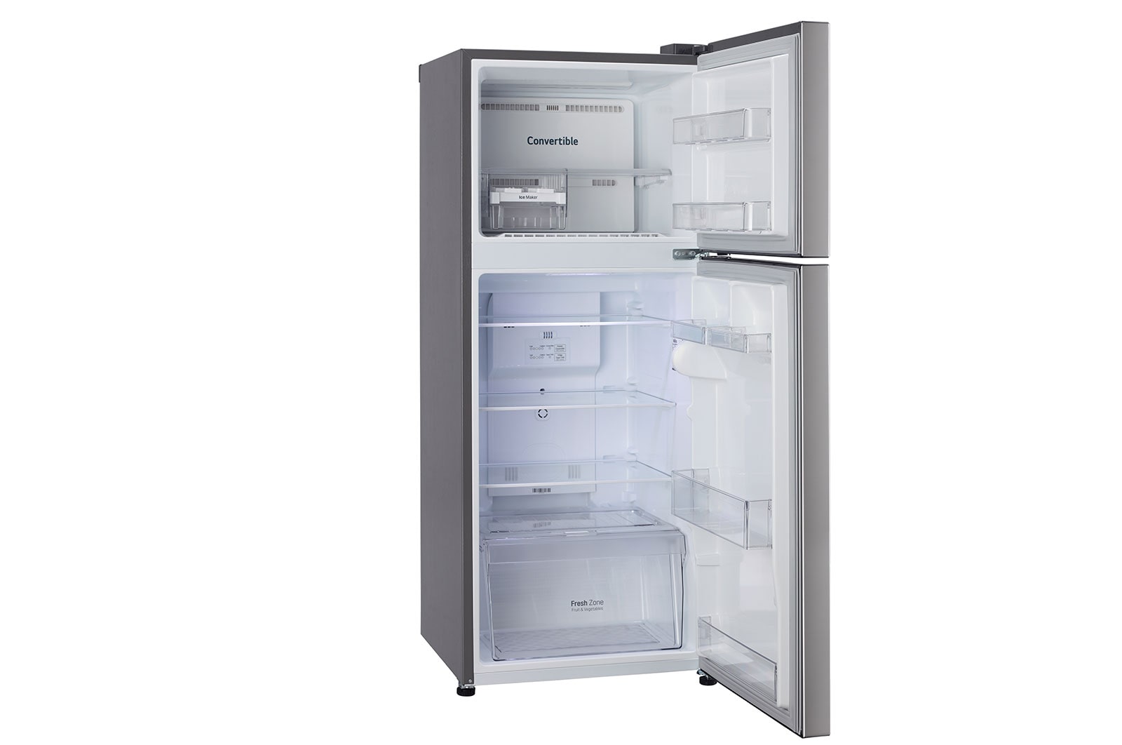 LG 240L Double Door Refrigerator with Smart Diagnosis™, Convertible, Multi Air Flow, Shiny Steel Finish, 2 Star, GL-S292SPZY
