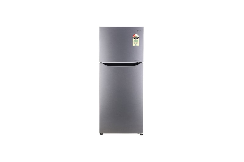 Front view of LG 242L Double Door Refrigerator with Smart Inverter Compressor, Multi-Air Flow, Dazzle Steel, 2 Star GL-N292DDSY