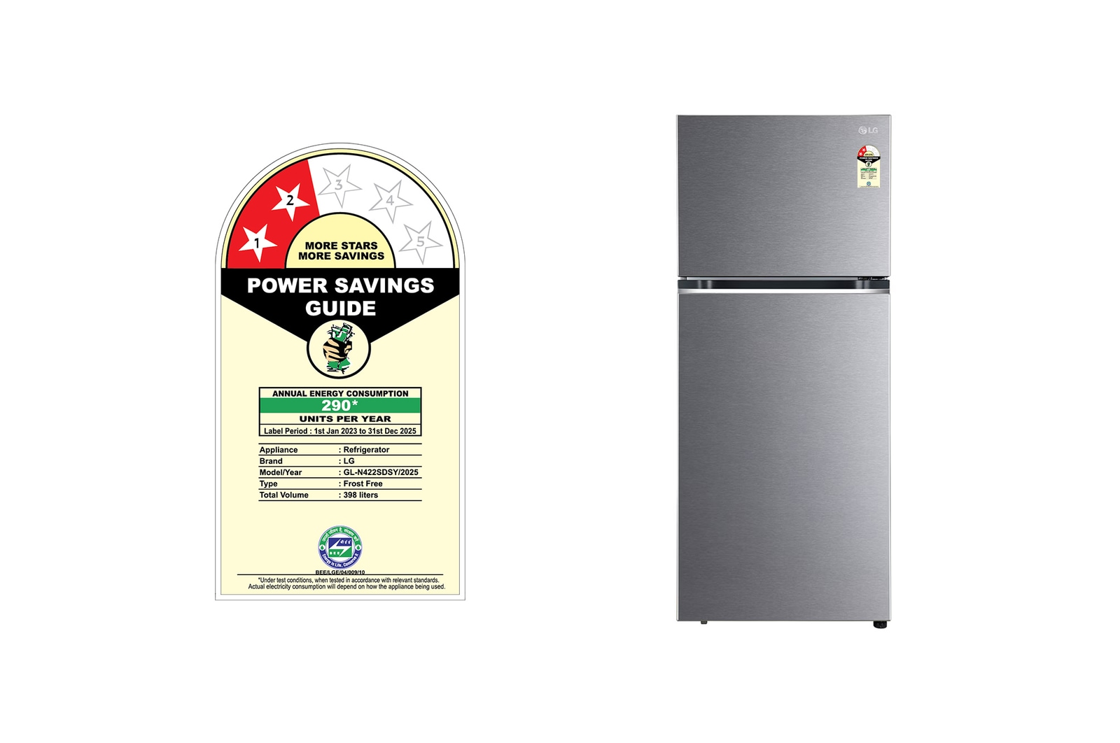 LG-GL-N422SDSY-Refrigerators-Front-View-Bottom-Door-Open