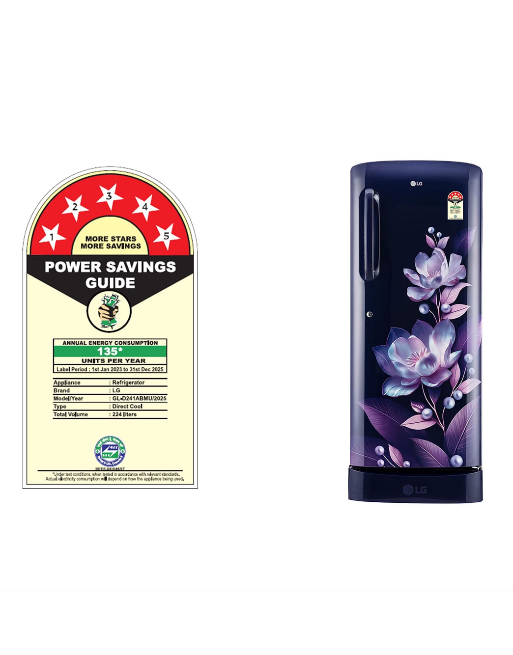 224L Single Door Refrigerator, 5 Star - GL-D241ABMU | LG India