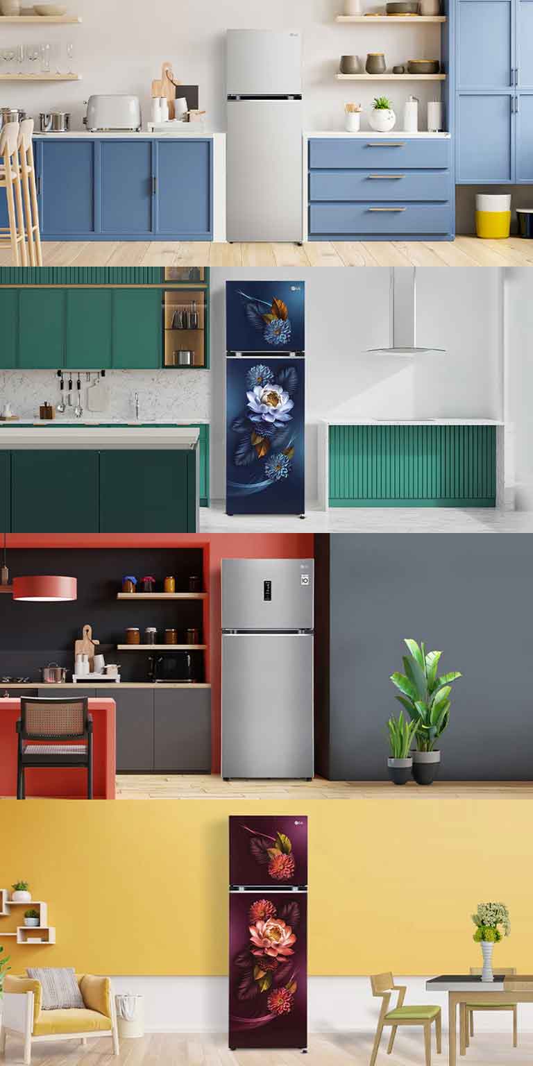 GL-S382SUSY Double Door Refrigerator Front View Open Door with Content