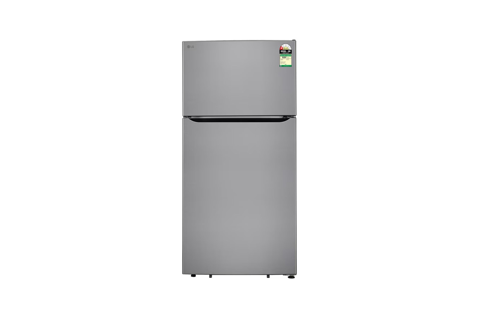Front view of LG 674L Double Door Refrigerator with Smart Inverter Compressor and Multi-Air Flow, Shiny Steel Finish, 1 Star GLT6816ODPZ