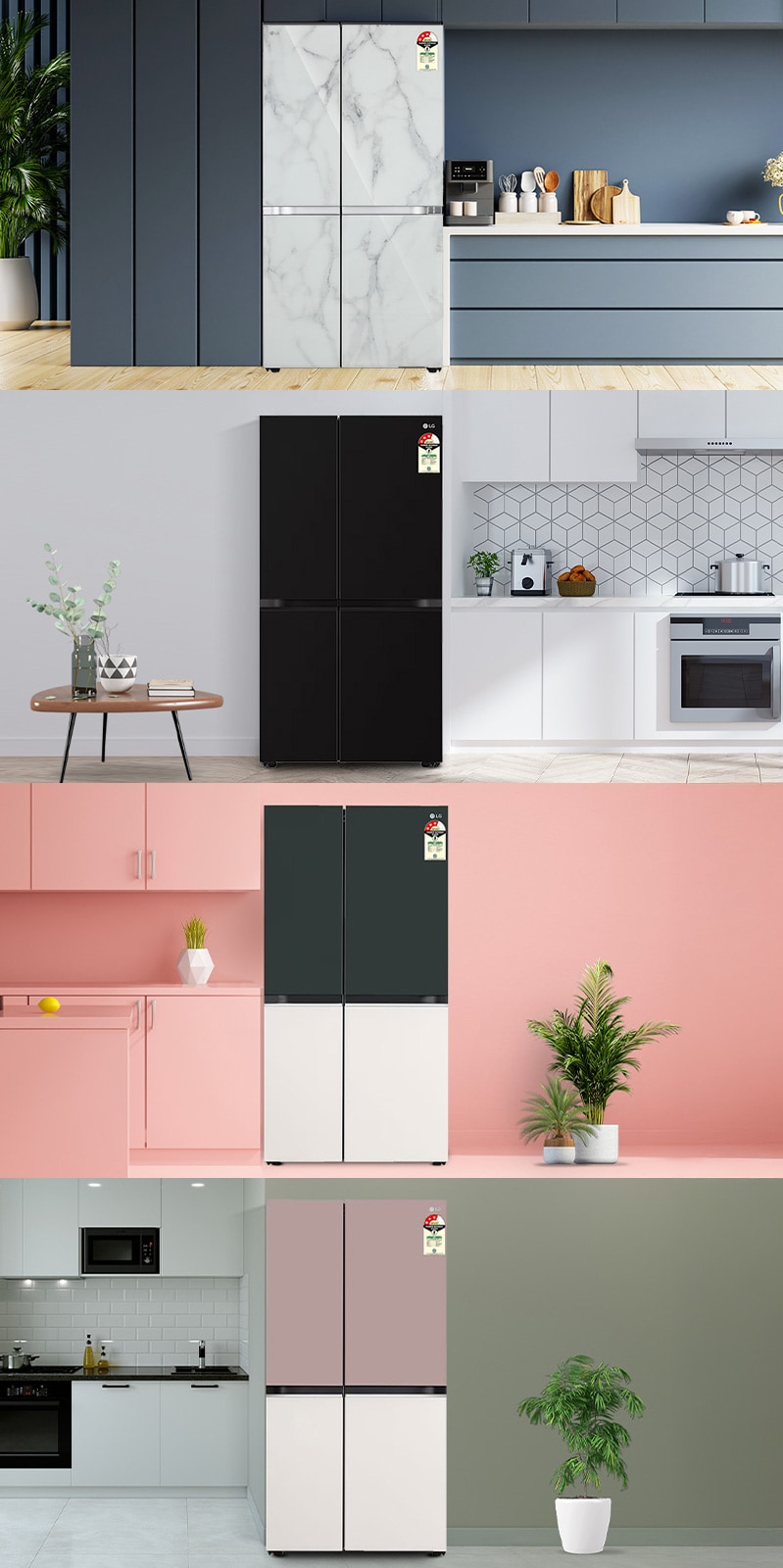 side by side refrigerators