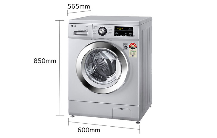 Lg front load washing sales machine size