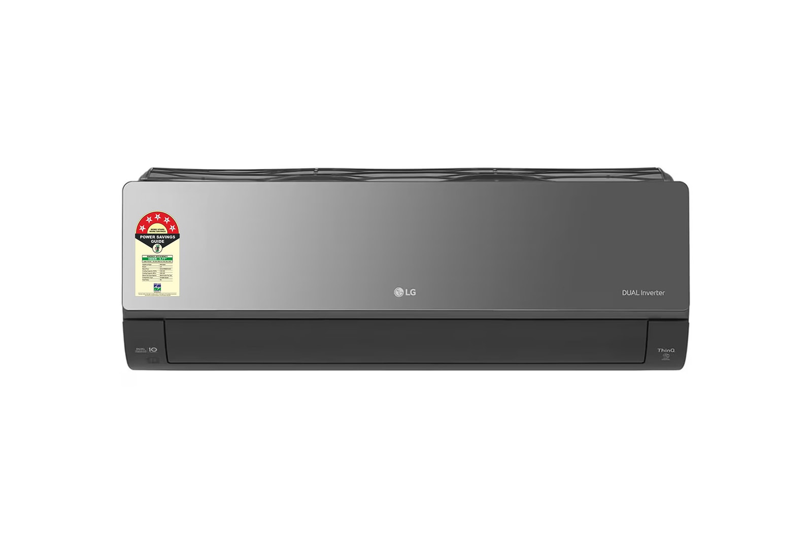 Front view of LG 5 Star (1.5) Split AC, Art Cool, Energy Manager+, HimClean, AI+ Dual Inverter, ThinQ™ (Wi-Fi), 5.1 kW, 2026 Model AS-Q19MWZE