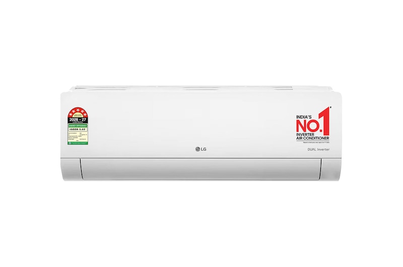 Front view of LG 5 Star (~2.0) Split AC, AI Convertible 5-in-1 Cooling, 100% Copper Tubes, 6.2 kW, 2026 Model AS-Q24HNZE