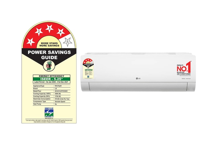 LG AS-Q13JNYE 1 Ton 4 Star Split AC perspective angle view – Buy at best price