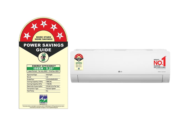 LG US-Q14ENZE 1 Ton 5 Star Split AC front panel open view showing Auto Clean HD Filter in white colour of 2025 lg ac model