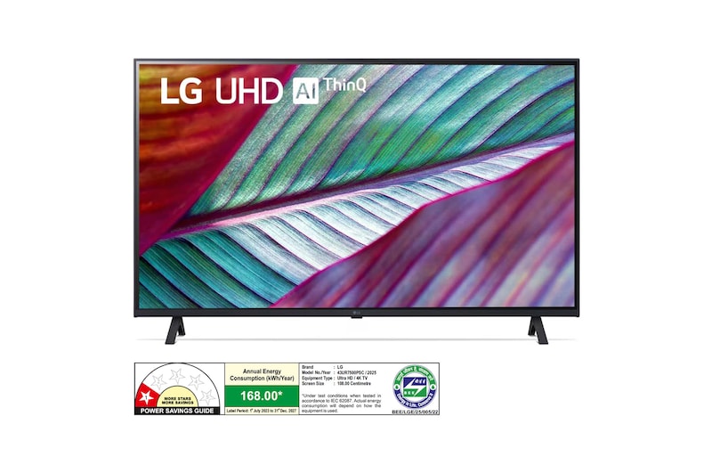 LG 43UR7500PSC 4K UHD TVs front view