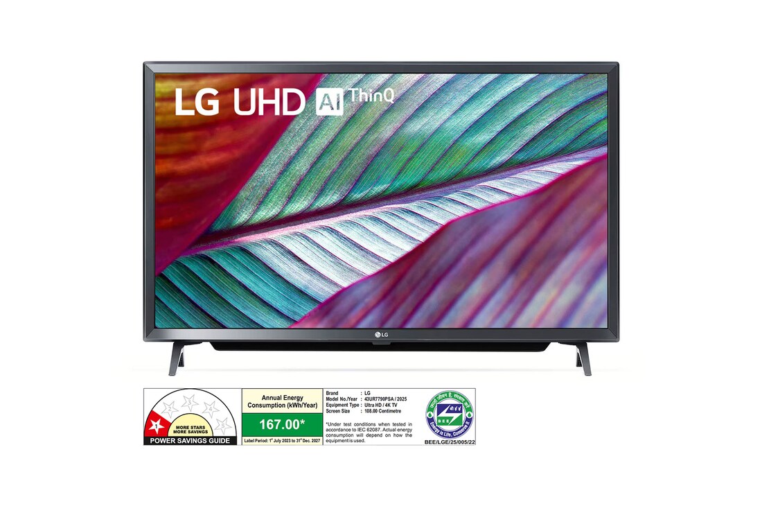 LG 43UR7790PSA 4K UHD TVs front view