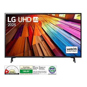 LG 43UT80506LA 4K UHD TVs front view