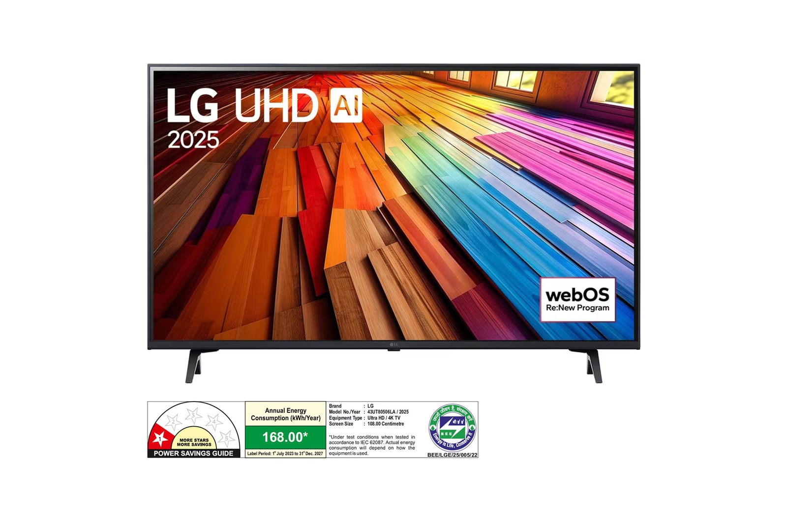 LG 43UT80506LA 4K UHD TVs front view