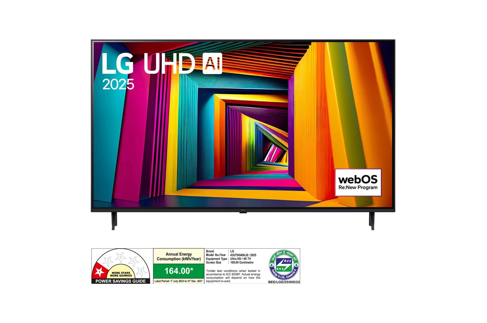 LG 43UT90406LB 4K UHD TVs front view