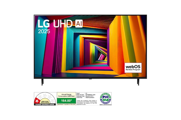 LG 43UT90406LB 4K UHD TVs front view