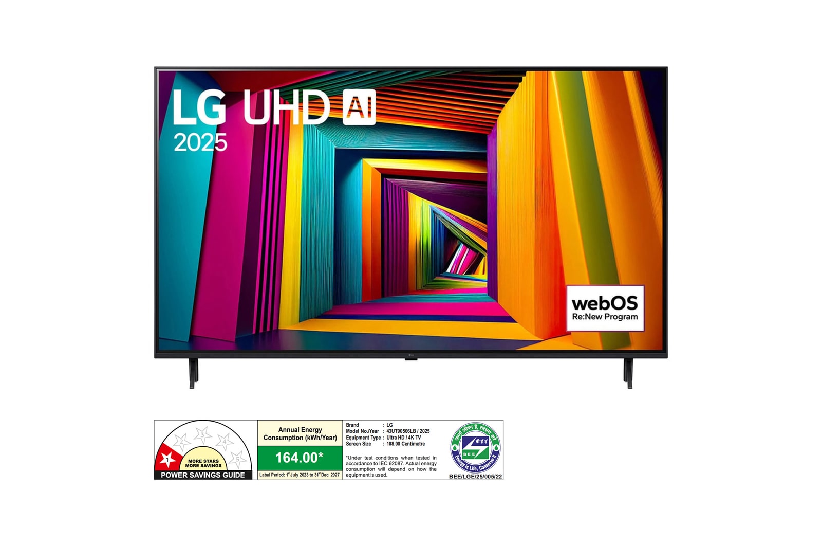 LG 43UT90506LB 4K UHD TVs front view