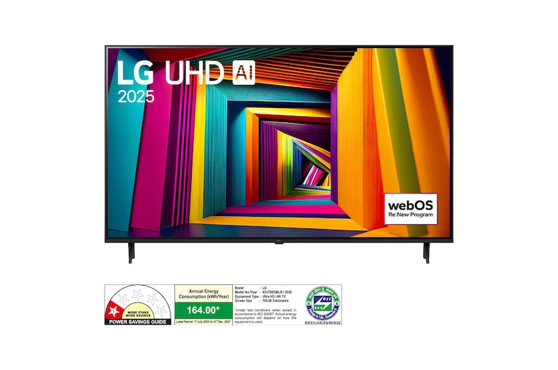 LG 43UT90506LB 4K UHD TVs front view