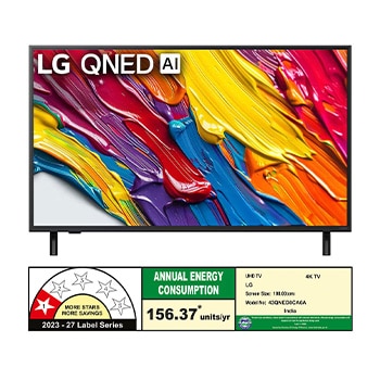 Rear view of LG QNED82 TV