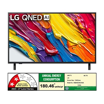Rear view of LG QNED82 TV