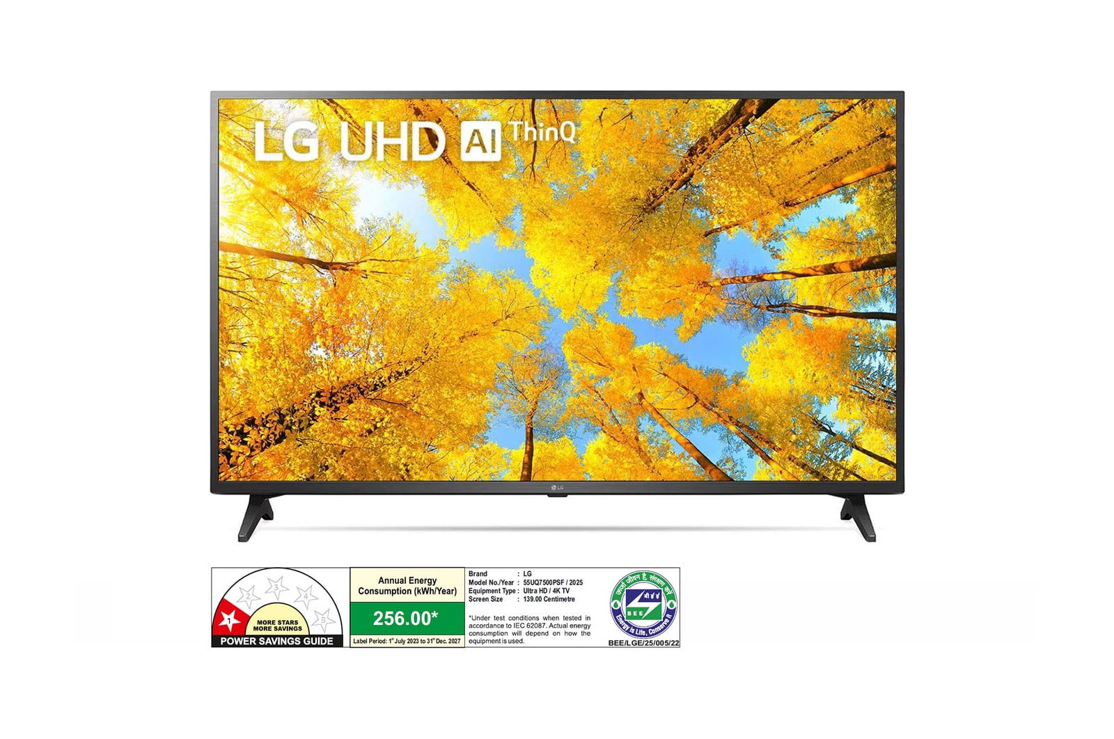 LG 55UQ7500PSF 4K UHD TVs front view