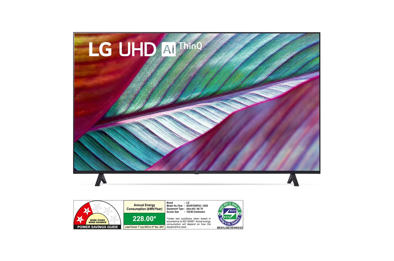 LG 55UR7550PSC 4K UHD TVs front view