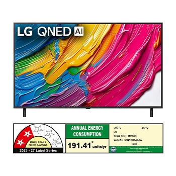 Rear view of LG QNED80 TV