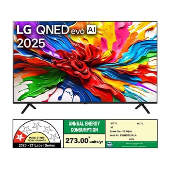 Rear view of LG QNED80 TV