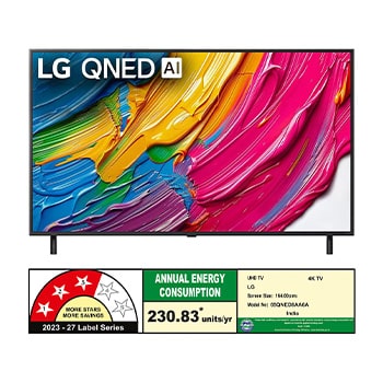 Rear view of LG QNED80 TV