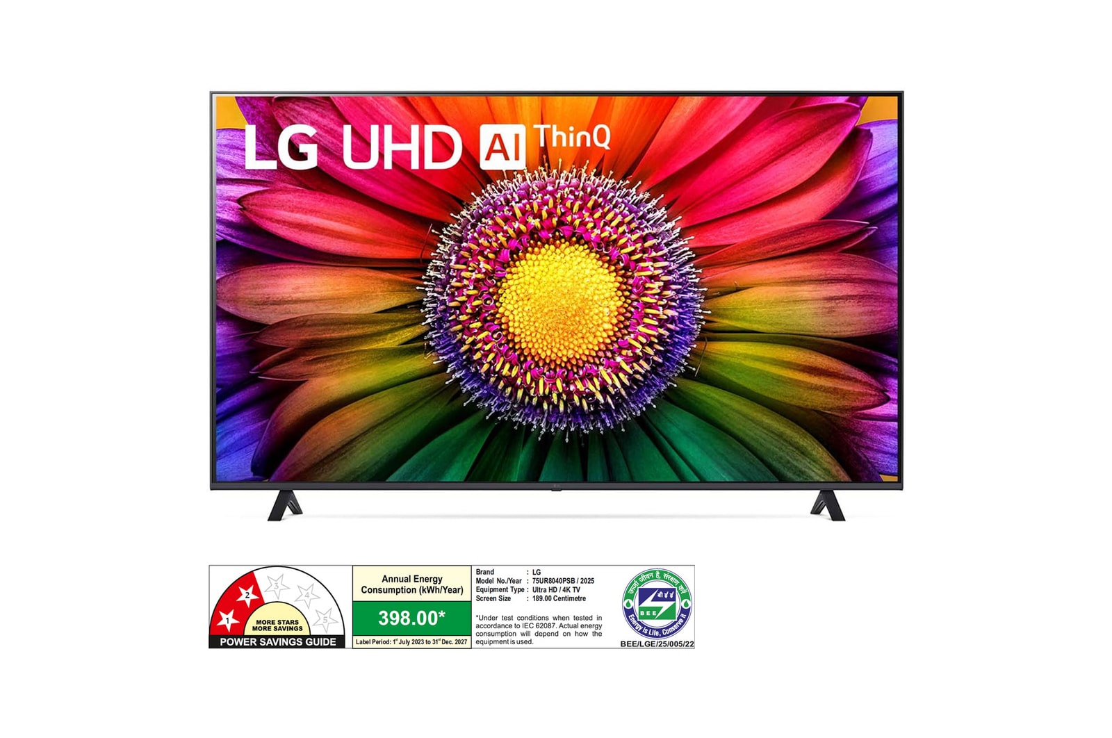 LG 75UR8040PSB Ultra Big TVs front view