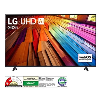 LG 75UT80406LA 4K UHD TVs front view