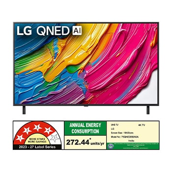 Rear view of LG QNED80 TV